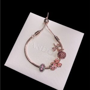 Pandora Rose Gold and Pink Charm Bracelet